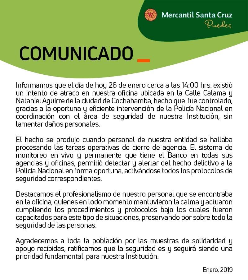 Comunicado Mercantil Urgentebo